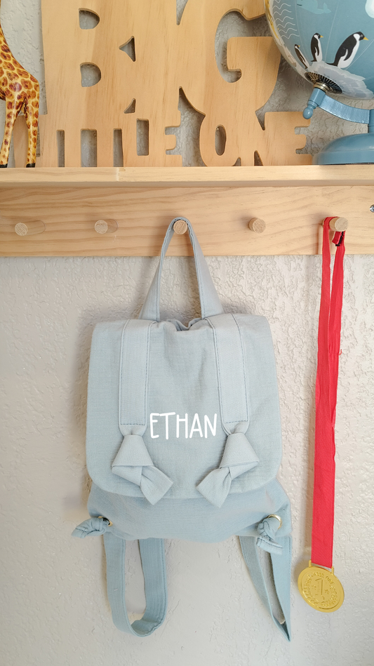Sac à dos enfant personnalisé 'ETHAN' - Bleu Clair