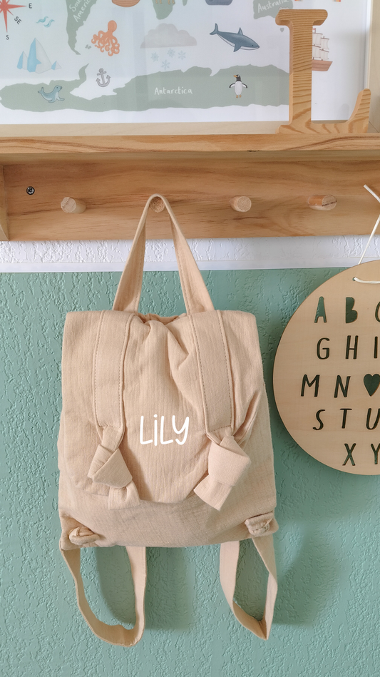 Sac à dos enfant personnalisé 'LILY' - Beige
